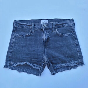 Tribe Kelley Black Gray distressed Denim Cut off jean shorts, sz 6